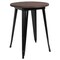 Merrick Lane 24" Round Metal Indoor Table with Galvanized Steel Frame and Rustic Wood Top